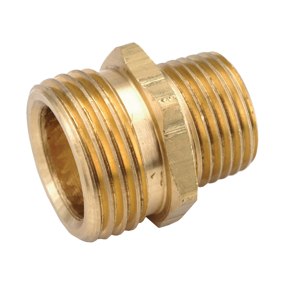 Anderson Metals 757478-1208 Hose Adapter, 3/4 x 1/2 in, MGH x MIP, Brass, For: Garden Hose