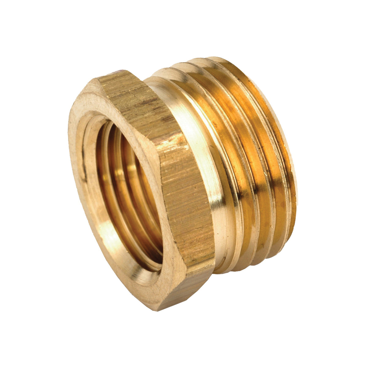 Anderson Metals 757480-1208 Hose Adapter, 3/4 x 1/2 in, MGH x FIP, Brass, For: Garden Hose