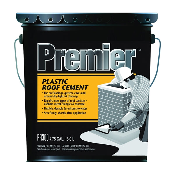 Henry PR300070 Plastic Roof Cement, Black, Liquid, Paste, 4.75 gal