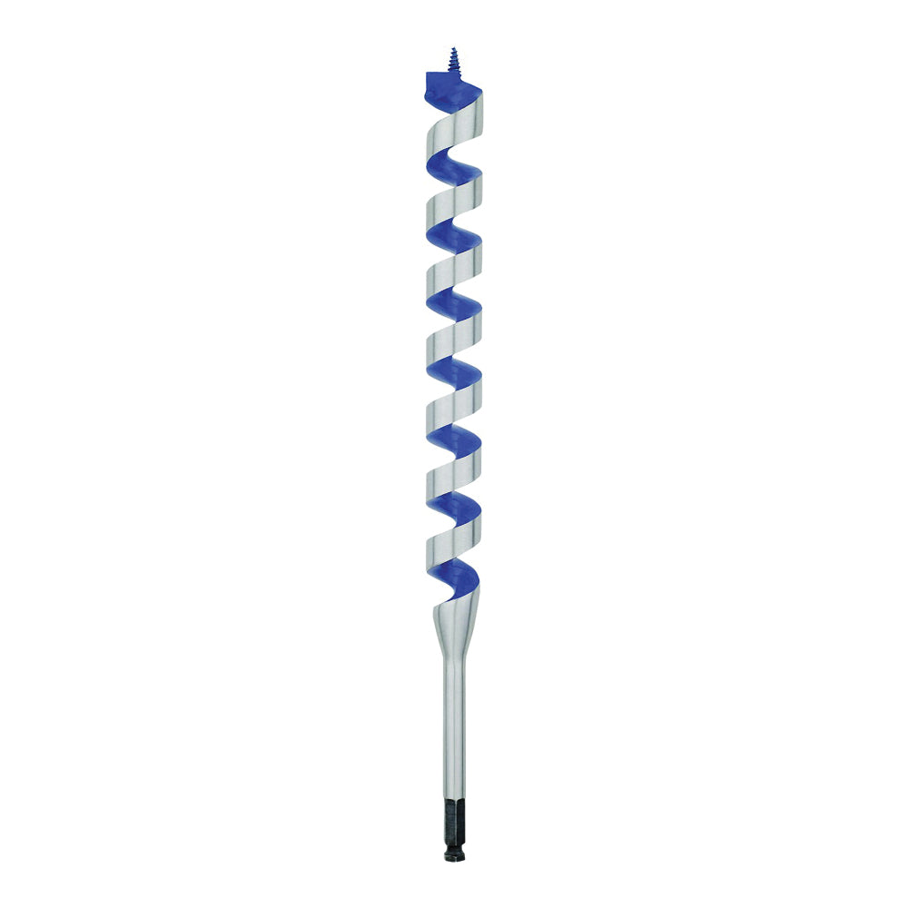 IRWIN 4935570 Auger Drill Bit, 7/16 in Dia, 17 in OAL, Twist Flute, 1-Flute, 3/8 in Dia Shank