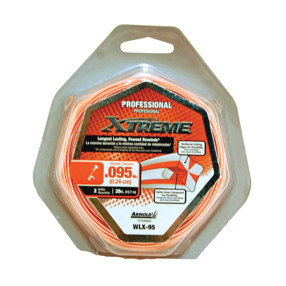 Arnold Xtreme Professional WLX-95 Trimmer Line, 0.095 in Dia, 40 ft L, Monofilament