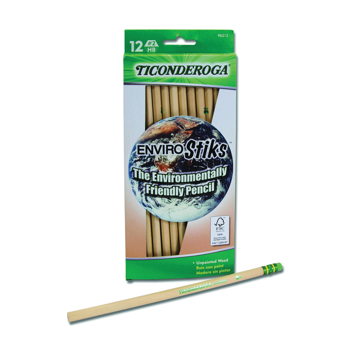 TICONDEROGA 96212 Pencil, Natural Wood Barrel