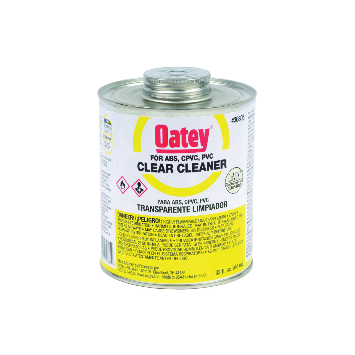 Oatey 30805 Pipe Cleaner, Liquid, Clear, 32 oz