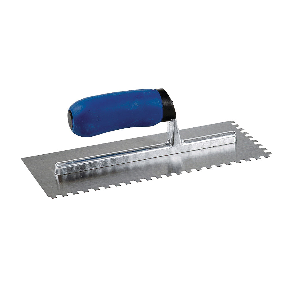 M-D 49112 Tile Installation Trowel, 11 in L, 4-1/2 in W, Square Notch, Comfort-Grip Handle