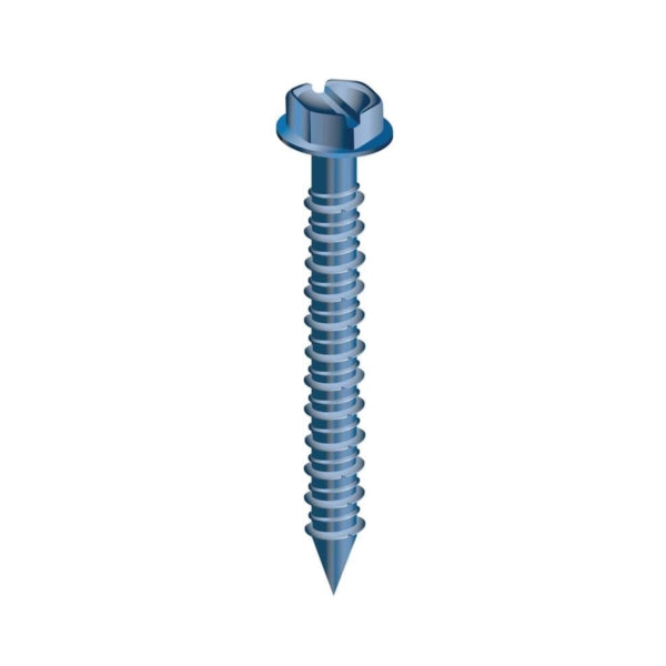 COBRA ANCHORS 682J Screw, 1/4 in Thread, 2-1/4 in L, Hex, Socket Drive, Steel, Fluorocarbon-Coated, 25 PK