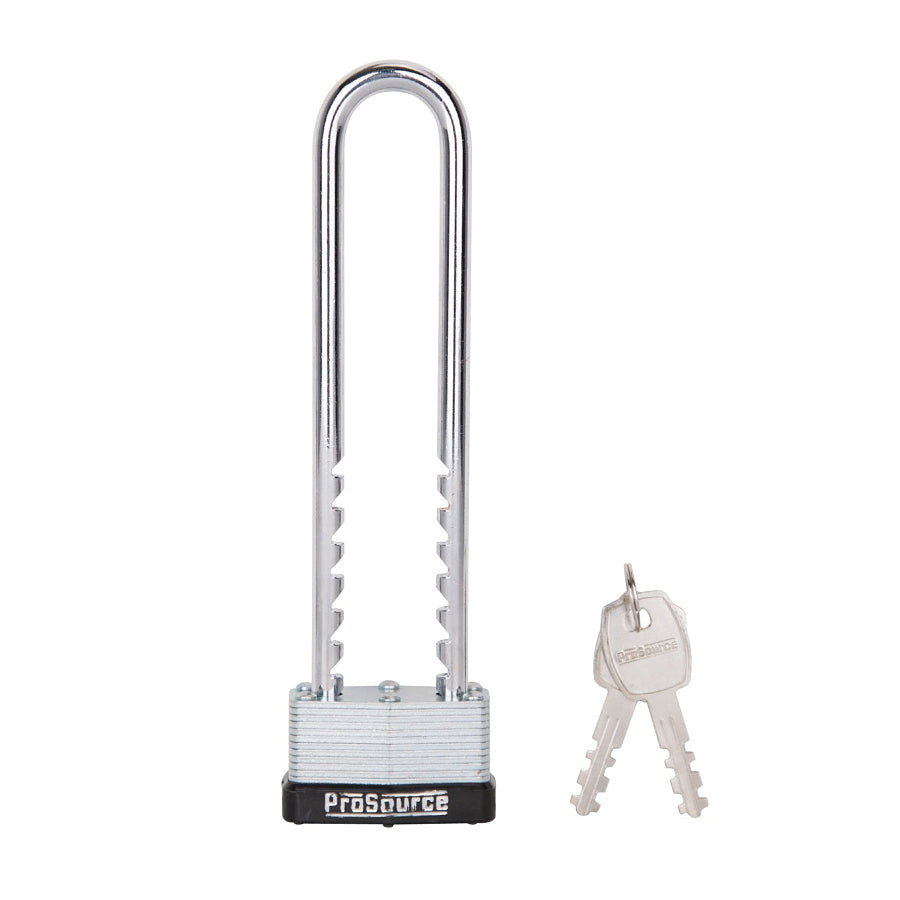 ProSource HD-520D-3L Padlock, Adjustable Shackle, 1/4 in Dia Shackle, Steel, Zinc