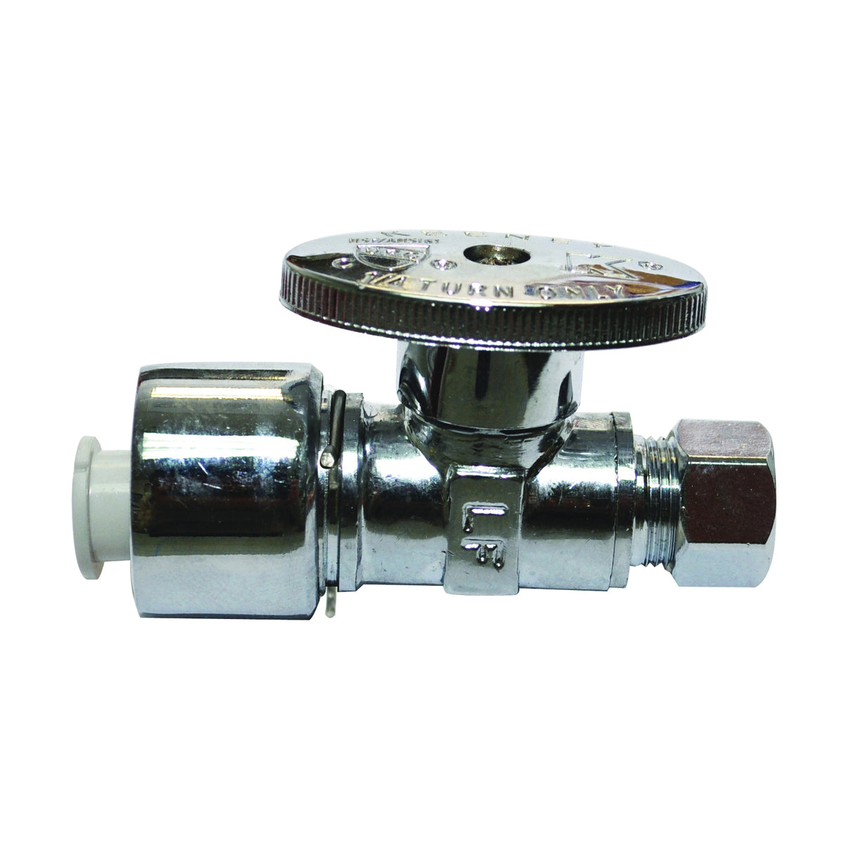 Plumb Pak PP2068POLFBG Stop Valve, 5/8 x 3/8 in Connection, Compression, 125 psi Pressure, Brass Body