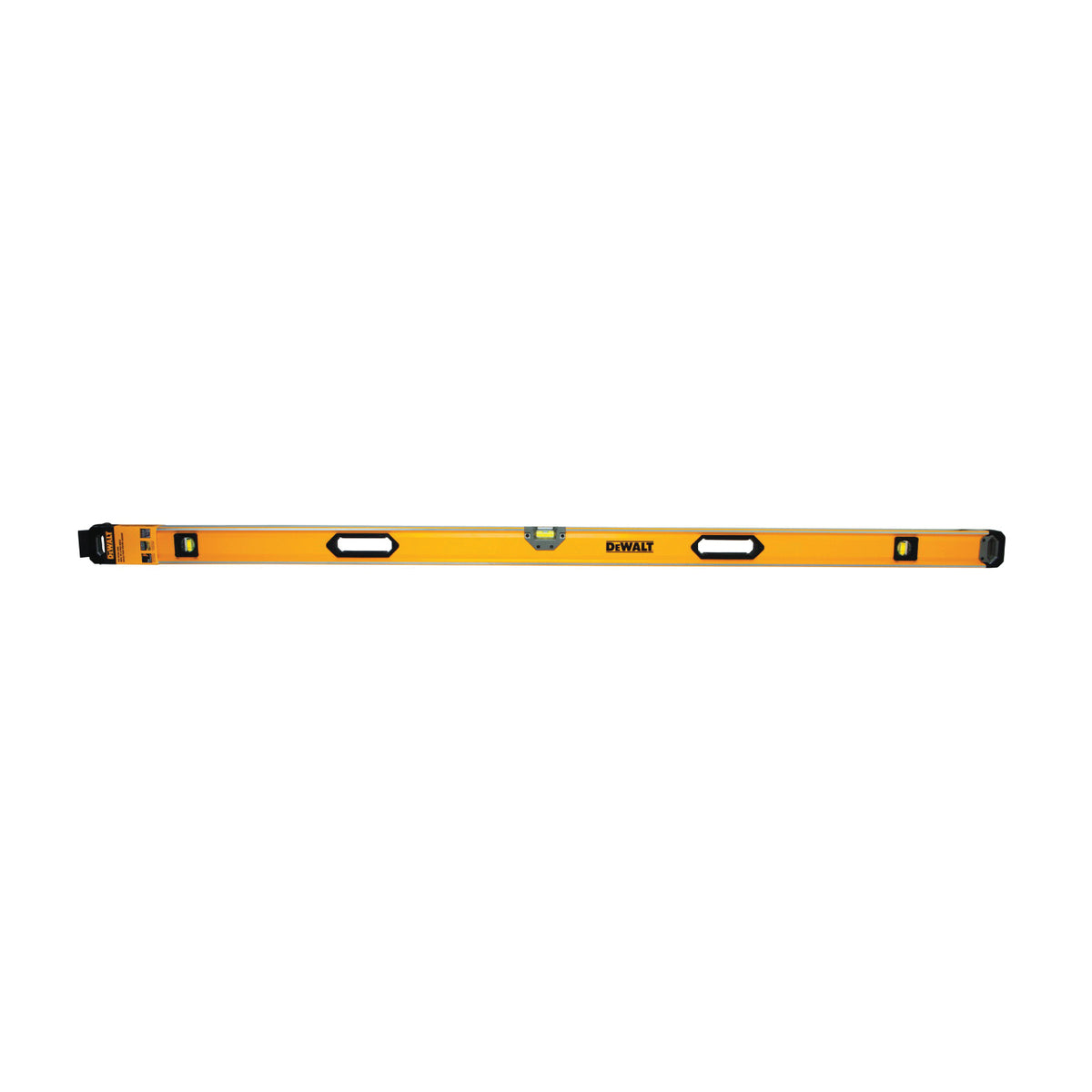 DeWALT DWHT43172 Box Beam Level, 72 in L, 3-Vial, Non-Magnetic, Aluminum, Black/Yellow
