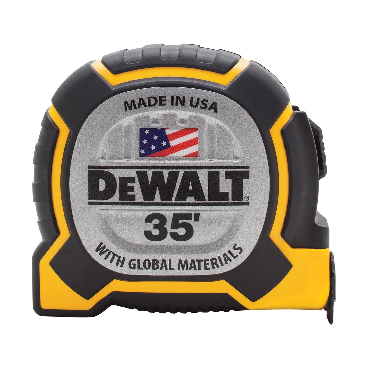 DeWALT DWHT36235S Tape Measure, 35 ft L Blade, 1-1/4 in W Blade, HCS Blade, ABS Case, Black/Yellow Case