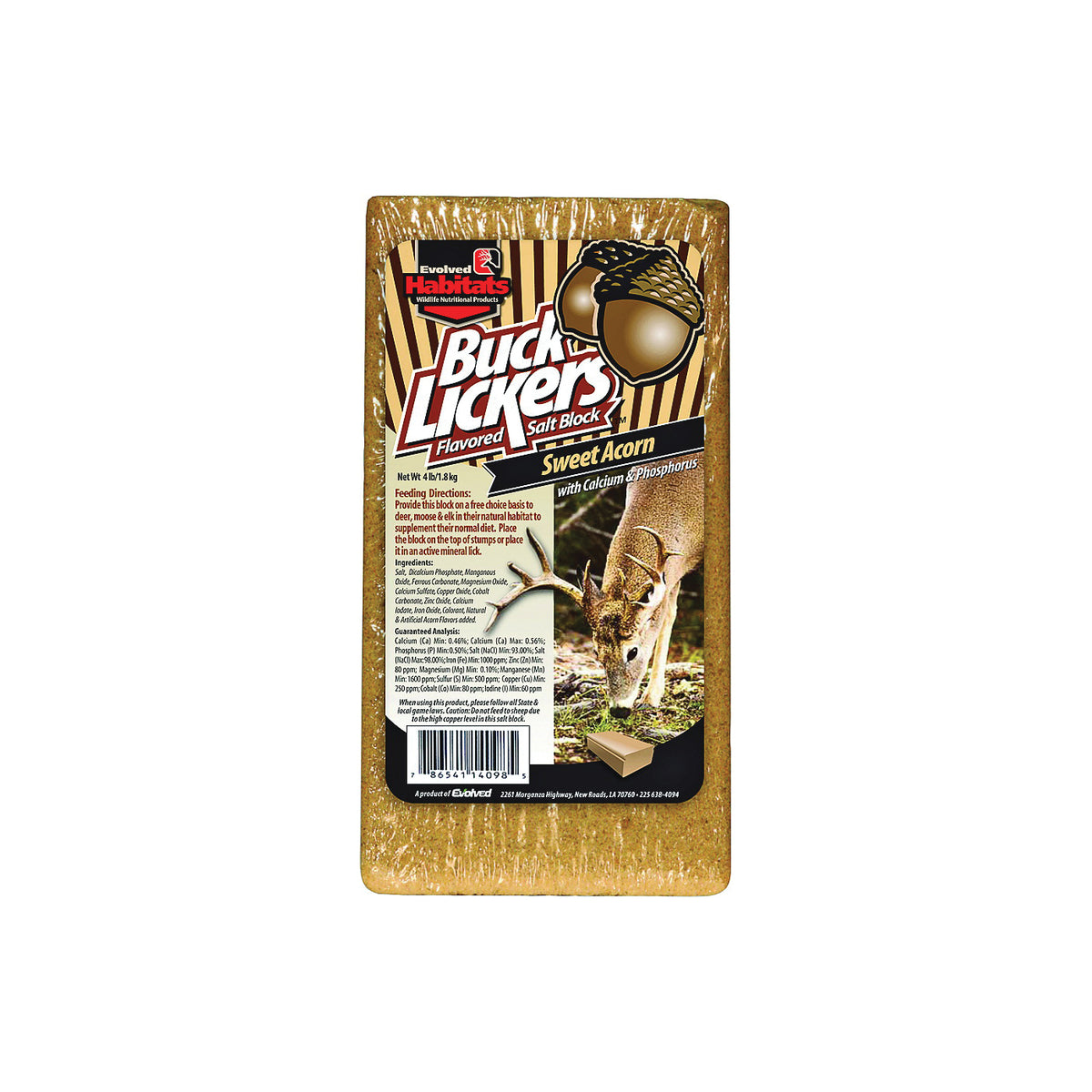 Evolved Habitats Buck Lickers EVO14098 Mineral Block, Acorn Flavor, 4 lb