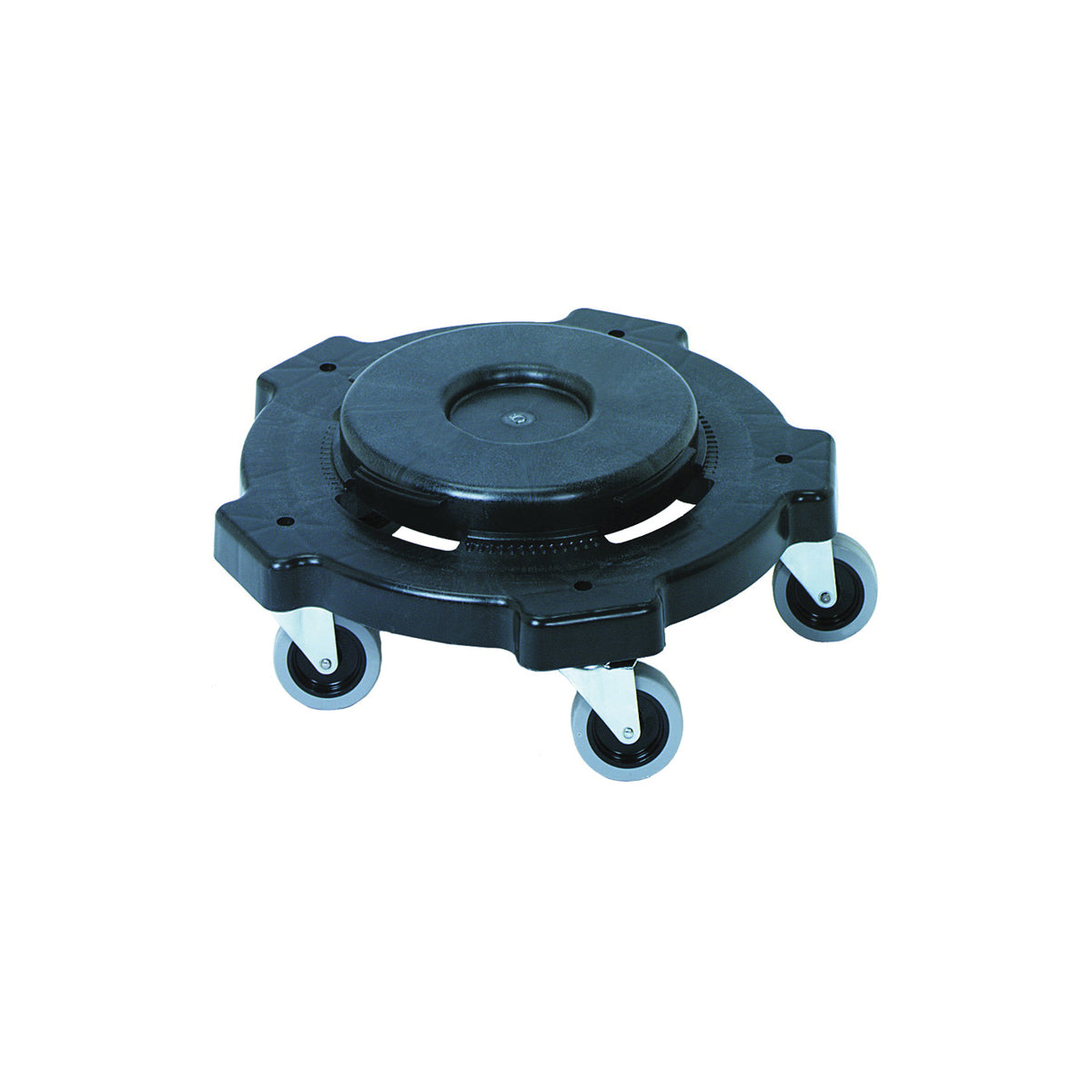 CONTINENTAL COMMERCIAL 3255 Trash Can Dolly, 20 to 55 gal, Polyethylene, Black