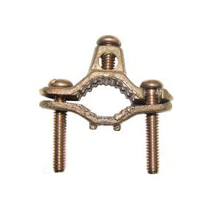 nVent ERICO CWP1JU Pipe Clamp, Clamping Range: 1/2 to 1 in, #10 to 2 AWG Wire, Silicone Bronze