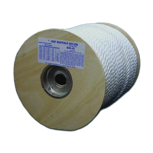 T.W. Evans Cordage 85-081 Rope, 3/4 in Dia, 120 ft L, 958 lb Working Load, Nylon, White
