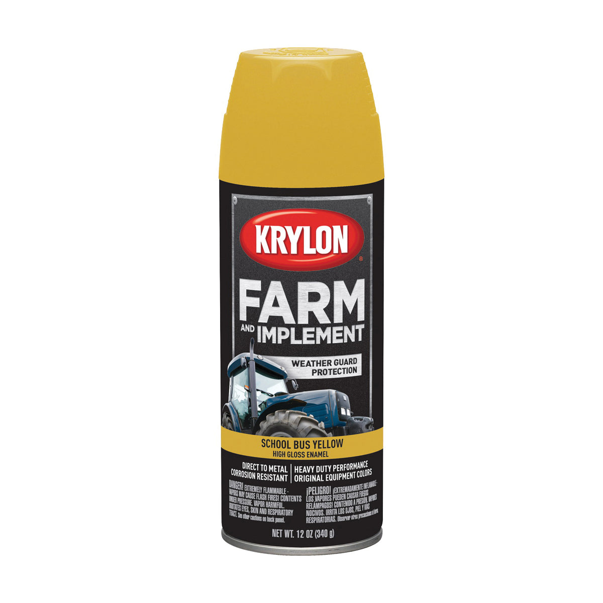 Krylon K01957000 Spray Paint, High-Gloss, School Bus Yellow, 12 oz Can