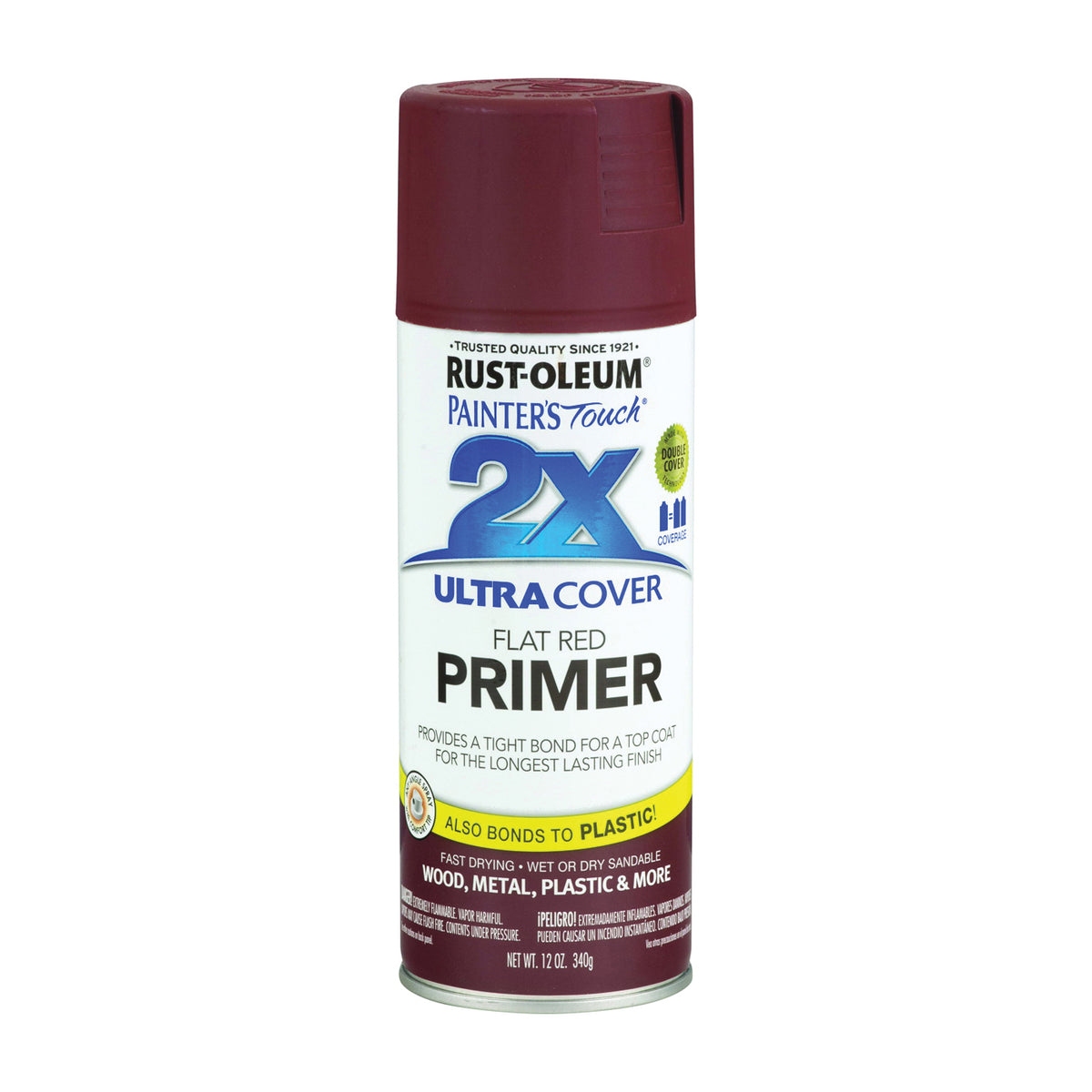 RUST-OLEUM PAINTER'S Touch 249086 Spray Primer, Flat, Red, 12 oz, Aerosol Can