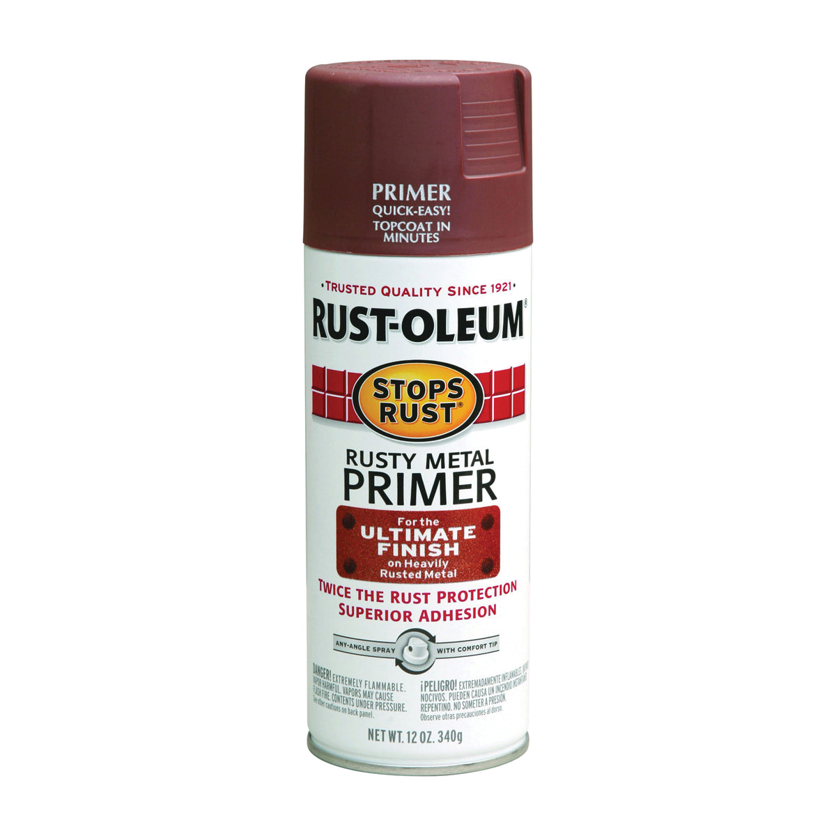 RUST-OLEUM STOPS RUST 7769830 Primer Spray, Rusty Metal, Flat/Matte, 12 oz