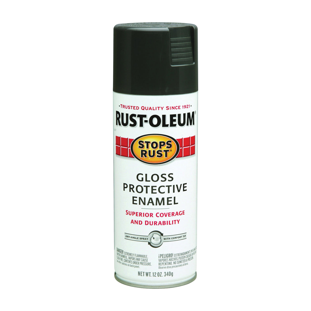 RUST-OLEUM STOPS RUST 7786830 Protective Enamel Spray Paint, Gloss, Smoke Gray, 12 oz, Aerosol Can