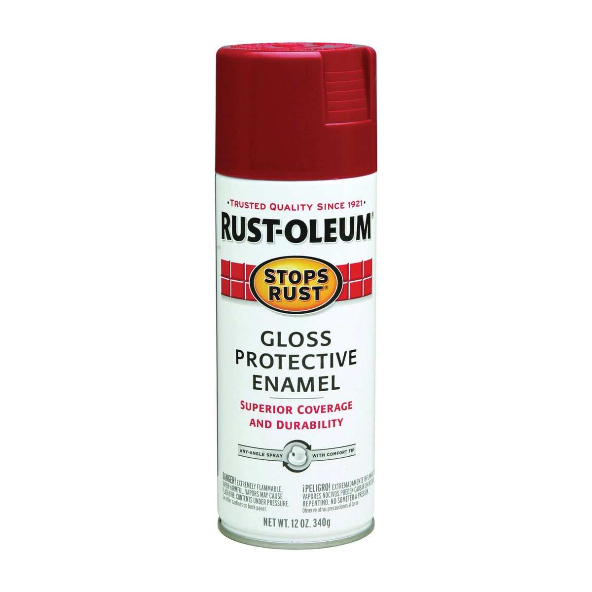 RUST-OLEUM STOPS RUST 7765830 Protective Enamel Spray Paint, Gloss, Regal Red, 12 oz, Aerosol Can