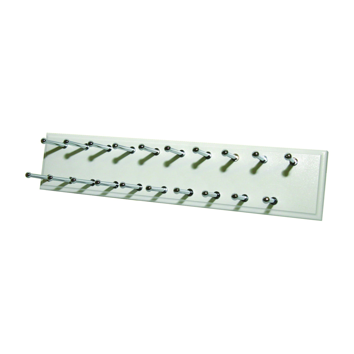 Easy Track RA1200 Tie Rack, 20-Hook, 14 in OAW, White