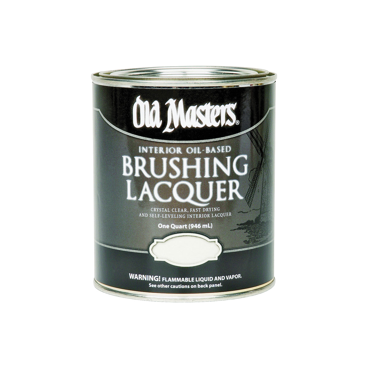 Old Masters 92704 Brushing Lacquer, Gloss, Liquid, Crystal Clear, 1 qt, Can