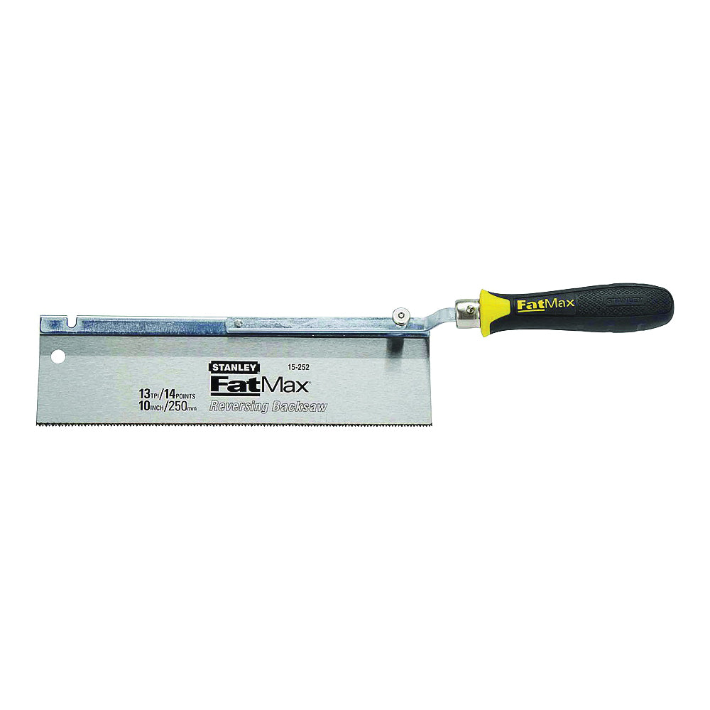 FATMAX 15-252K Backsaw, 10 in L Blade, 3 in W Blade, 14 TPI, Cushion-Grip Handle, Plastic/Rubber Handle