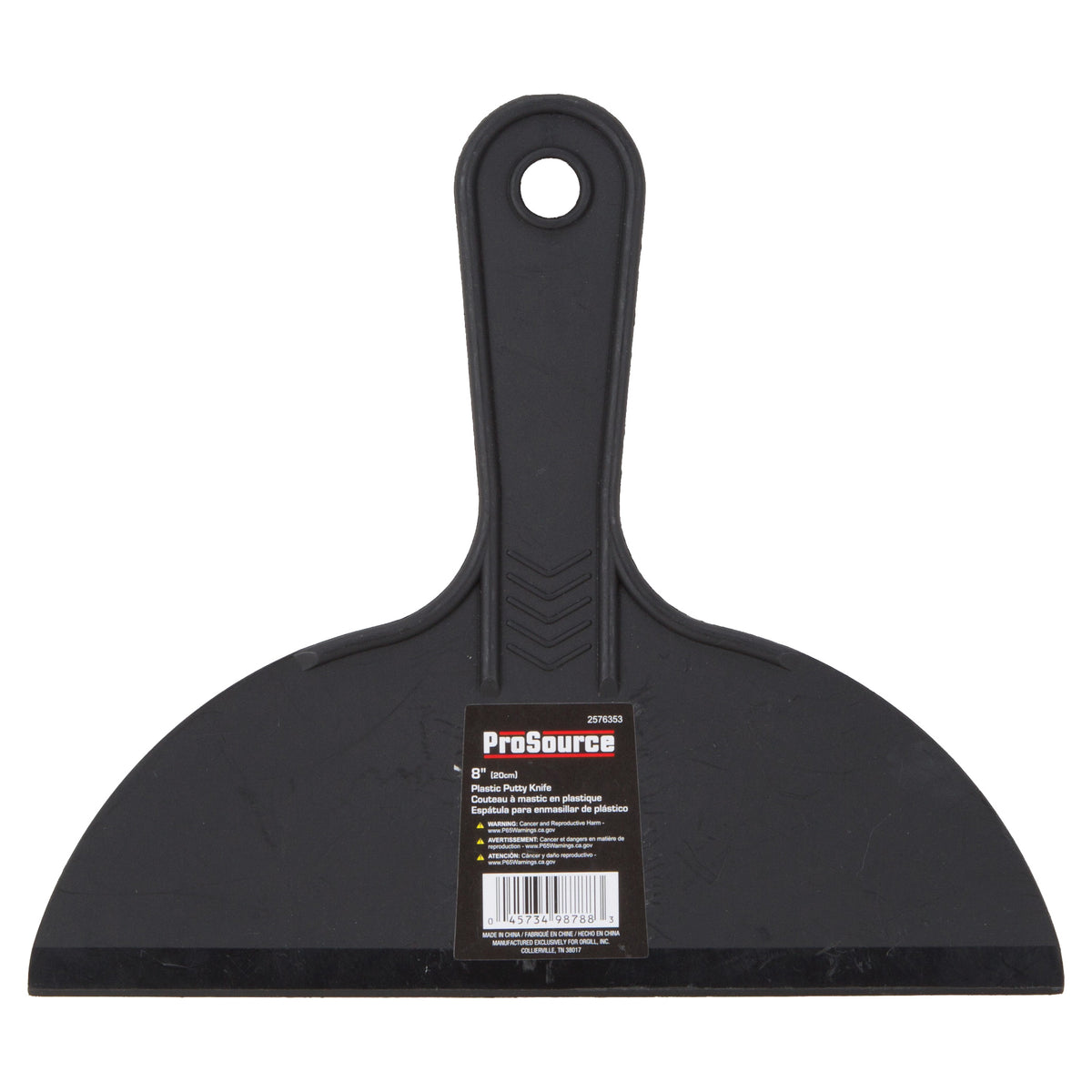 ProSource JL-PS083L Putty Knife, 8 in W Blade, 8 in L Blade, Plastic Handle