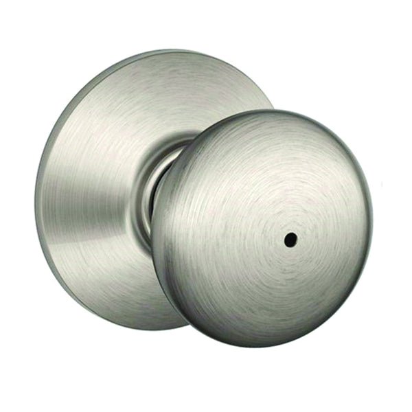 Schlage Plymouth Series F40 PLY 619 Privacy Door Knob, Brass, Satin Nickel