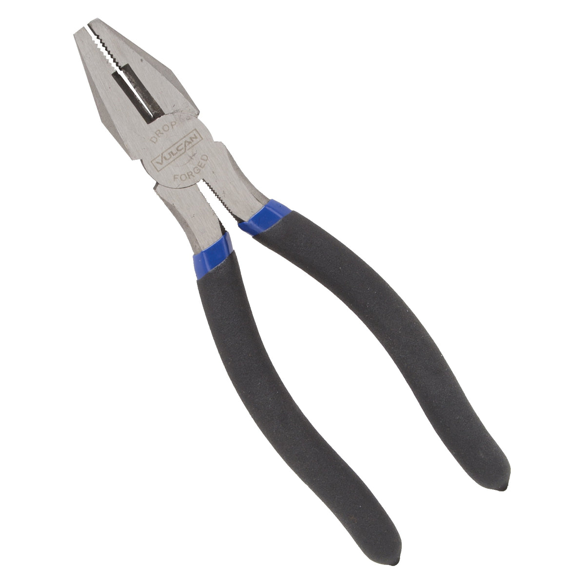 Vulcan PC918-21 Linesman Plier, 8 in OAL, 1.2 mm Cutting Capacity, 1-1/2 in Jaw Opening, Black/Blue Handle