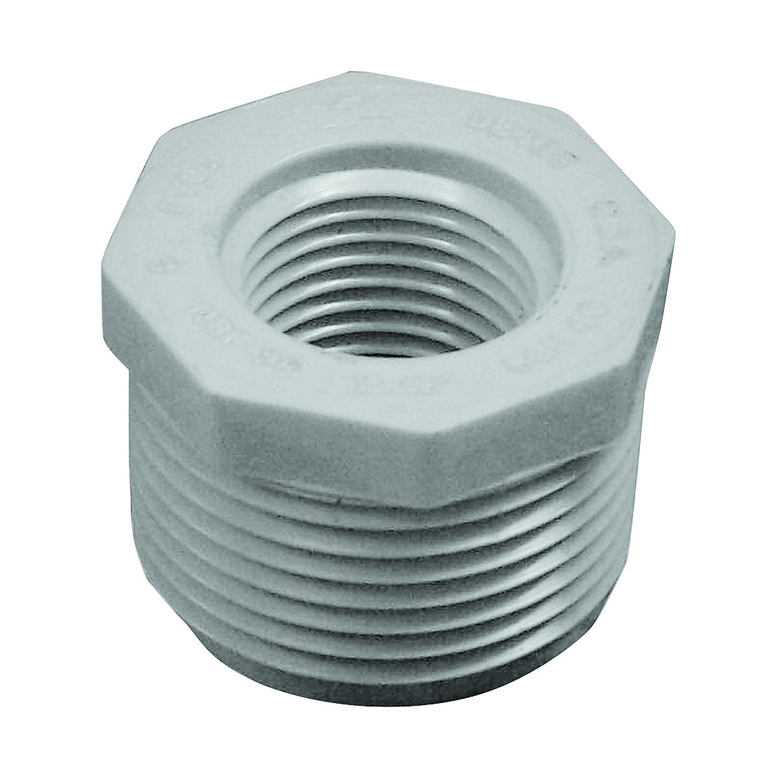 GENOVA 300 Series 34315 Reducing Bushing, 1 x 1/2 in, MIP x FIP, White, SCH 40 Schedule