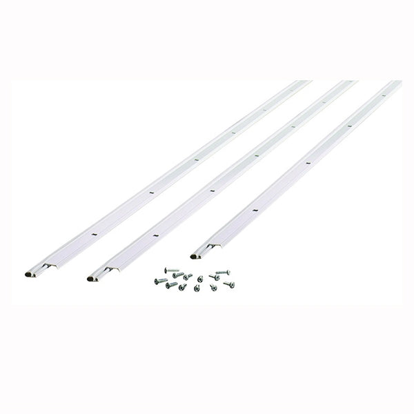 M-D 01958 Jamb Weatherstrip Kit, 5/8 in W, 3/16 in Thick, 84 in L, Aluminum/Vinyl, White