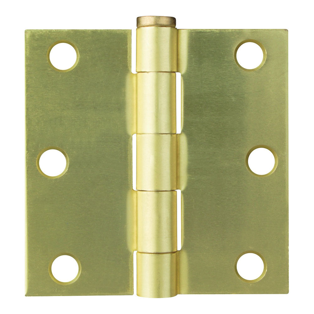 ProSource BH-BS03-PS Square Corner Door Hinge, Steel, Satin Brass, Loose Pin, 180 deg Range of Motion