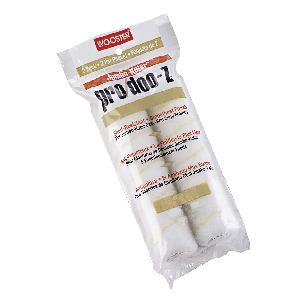 WOOSTER RR302-4.5 Paint Roller Cover, 3/8 in Thick Nap, 4-1/2 in L, Fabric Cover, White