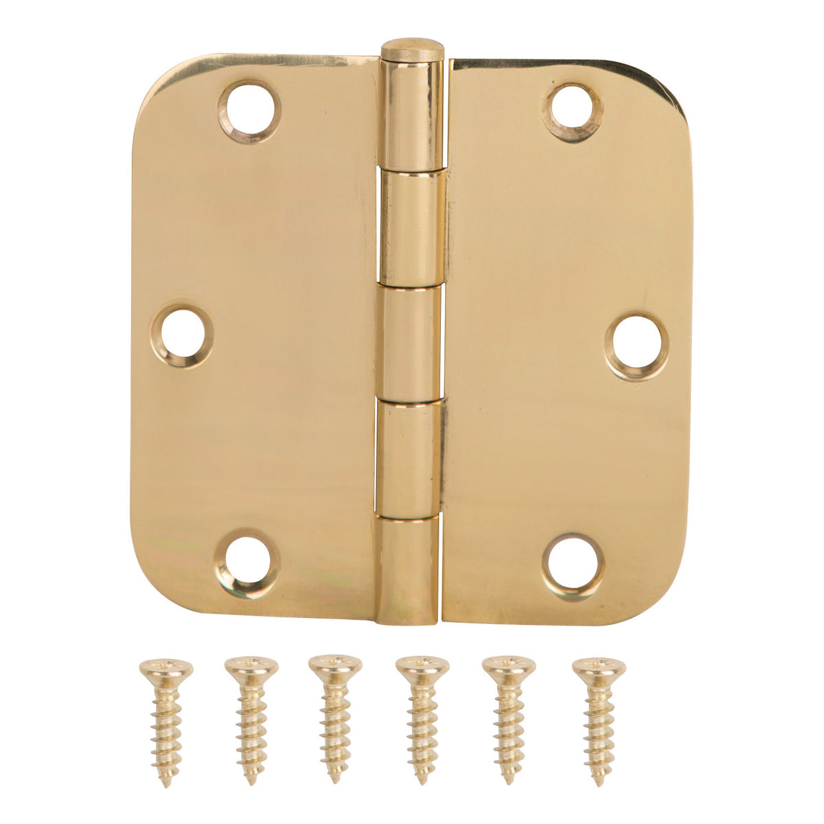 ProSource BH-BR21B-PS Door Hinge, Solid Brass, Brass, Loose Pin, 180 deg Range of Motion, Screw Mounting
