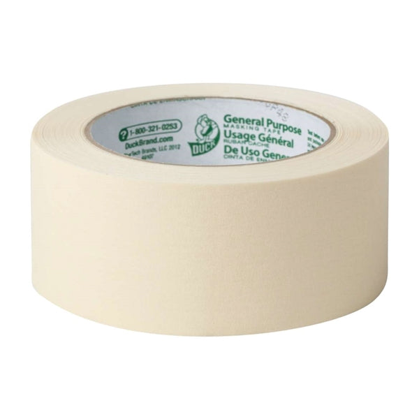 Duck 394700 Masking Tape, 60 yd L, 1.88 in W, Beige