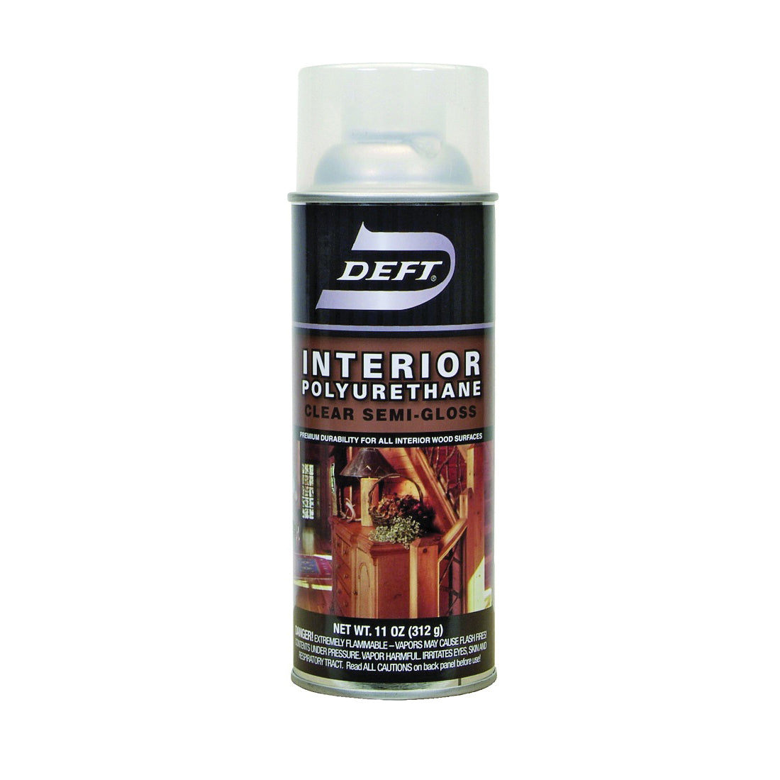 DEFT 224-13 Polyurethane, Semi-Gloss, Liquid, Amber, 11 oz, Aerosol Can