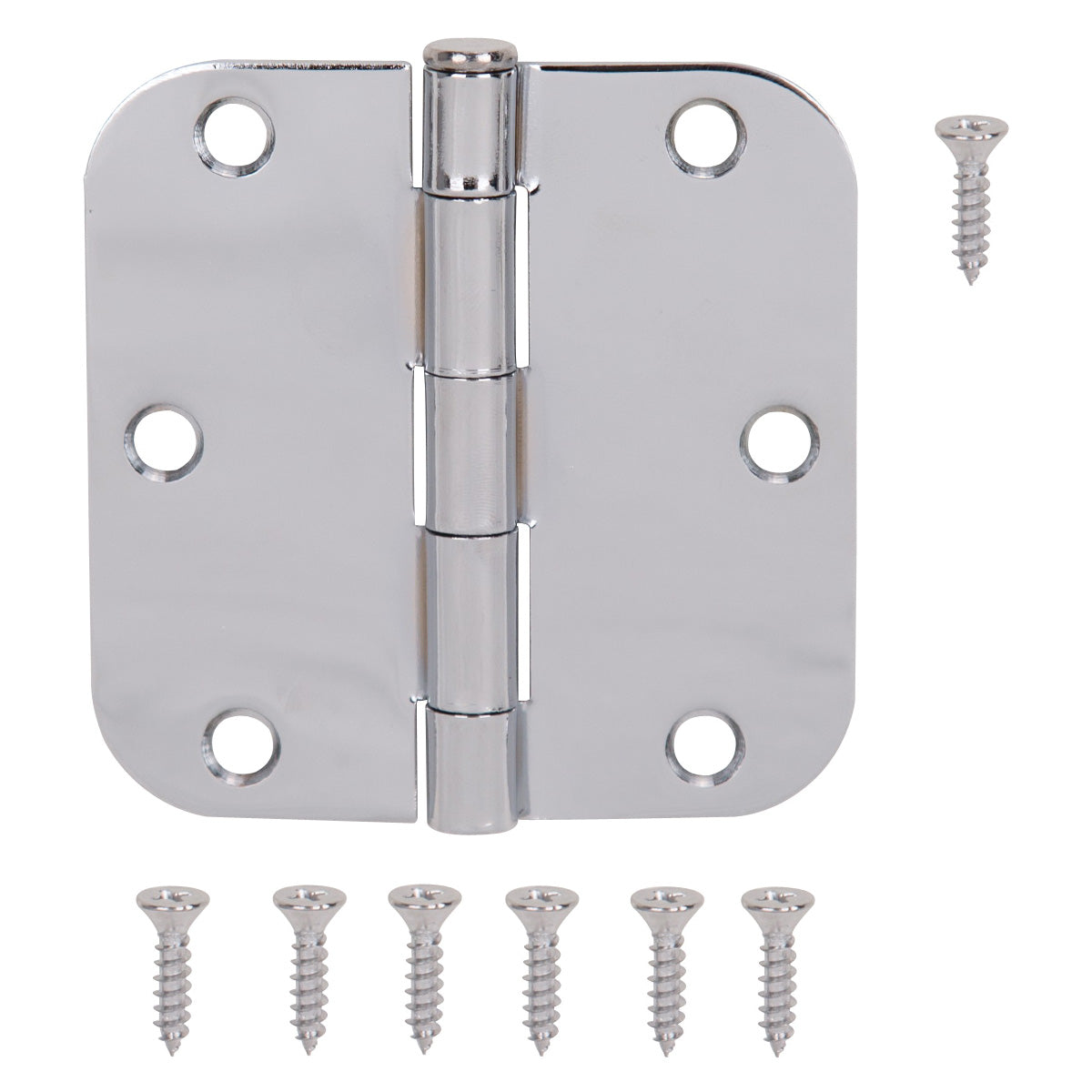 ProSource BH-102CH-PS Door Hinge, Steel, Chrome, Loose Pin, 180 deg Range of Motion, Screw Mounting