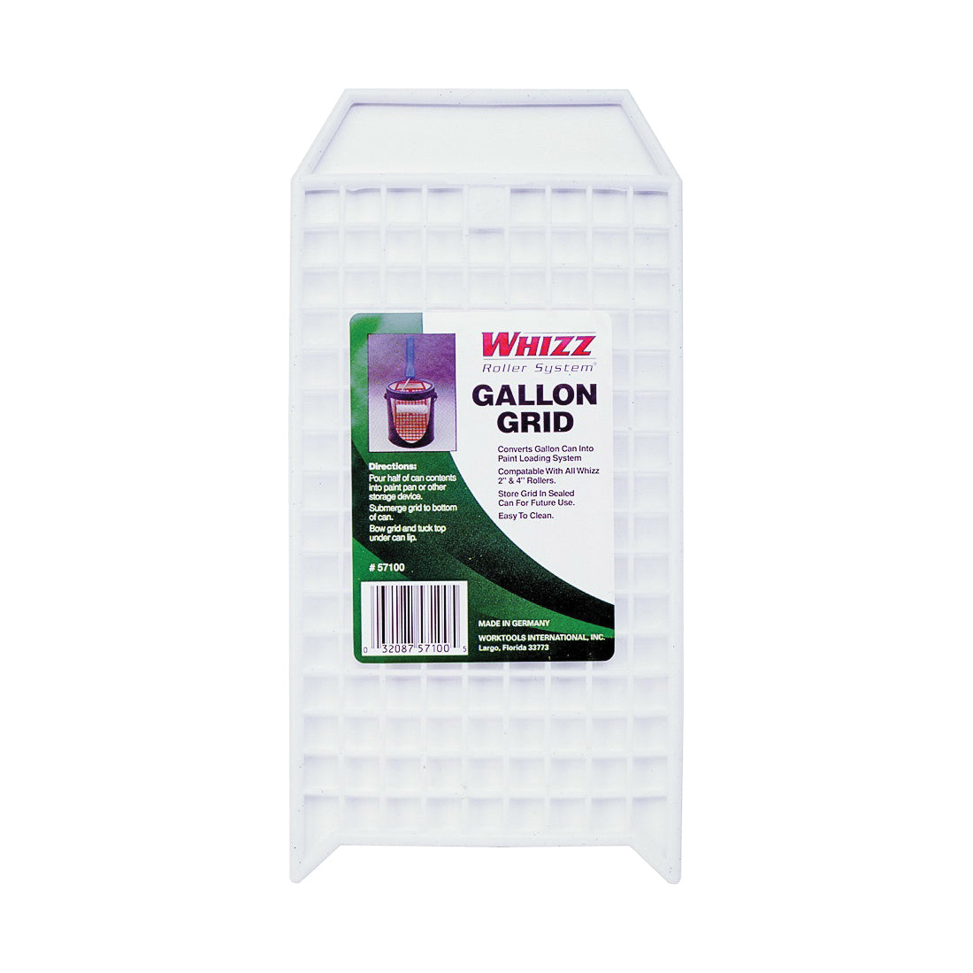 WHIZZ 57100 Paint Grid, Plastic, White, For: Whizz 2 in and 4 in Rollers, 1 gal Can