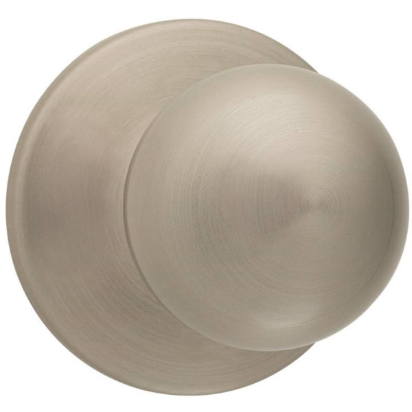 Kwikset 200P15CP Door Knob, Satin Nickel, 1-3/8 to 1-3/4 in Thick Door, 2-1/4 in Strike