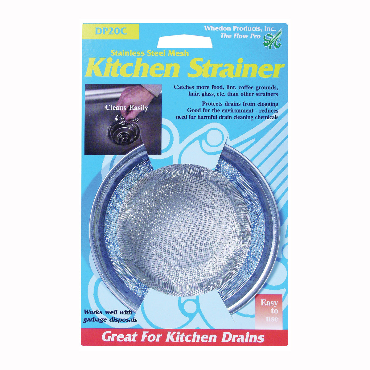 Whedon DP20C Sink Strainer with Ring, Stainless Steel, For: Kitchen Sink