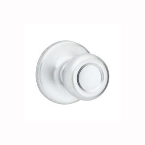 Kwikset 200M 26D CP Door Knob, Satin Chrome, 1-3/8 to 1-3/4 in Thick Door, 2-1/4 in Strike