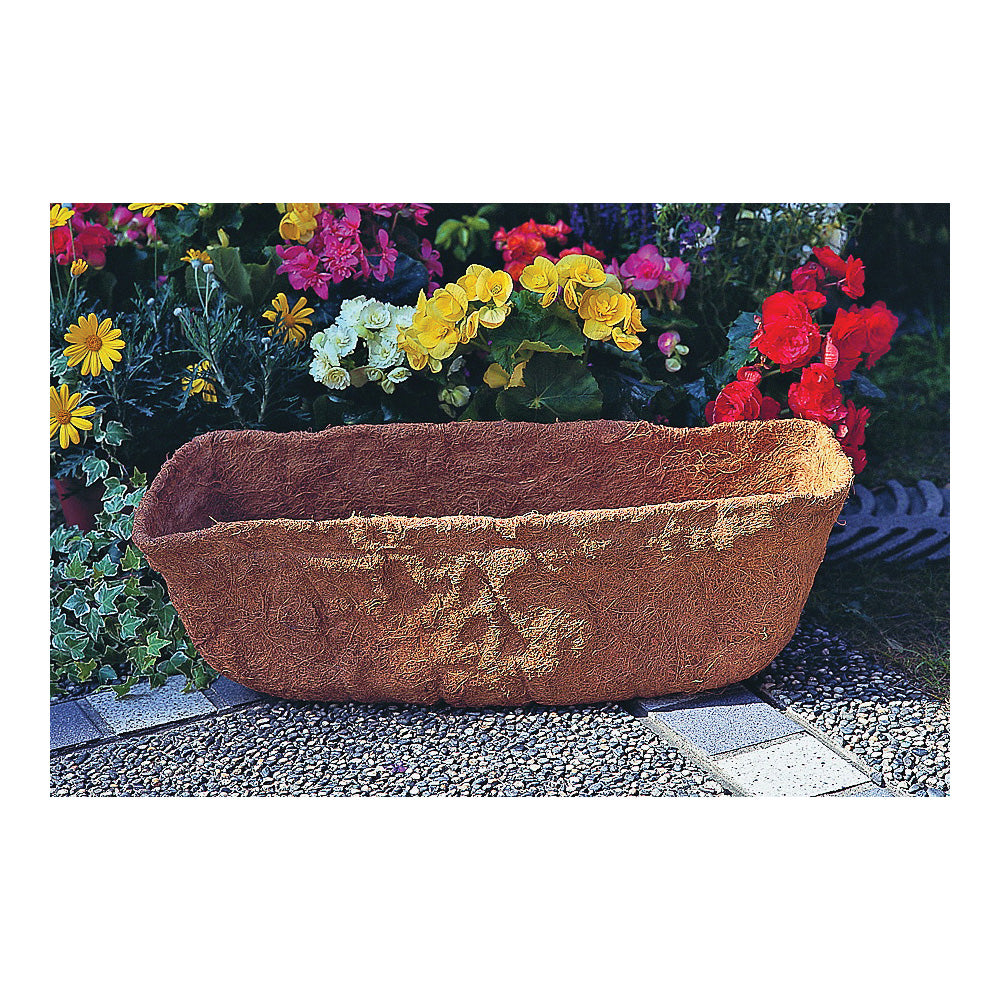 Landscapers Select T51550-3L Planter Liner, 24 in W, 9 in H, Rectangular, Natural Coconut, Brown