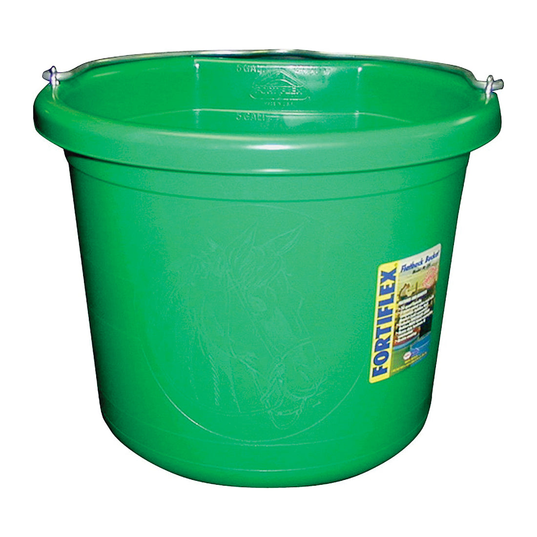 FORTEX-FORTIFLEX FB-124 FB-124GR Bucket, 24 qt Volume, Rubber/Polyethylene, Green