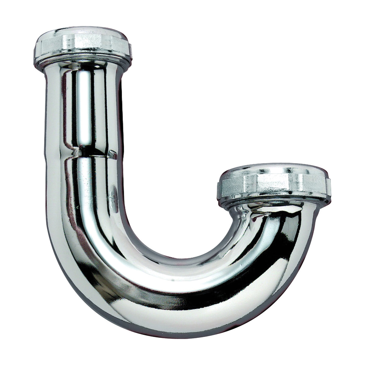 Plumb Pak PP256CP J-bend without Cleanout, 1-1/2 x 1-1/4 in, Brass, Chrome