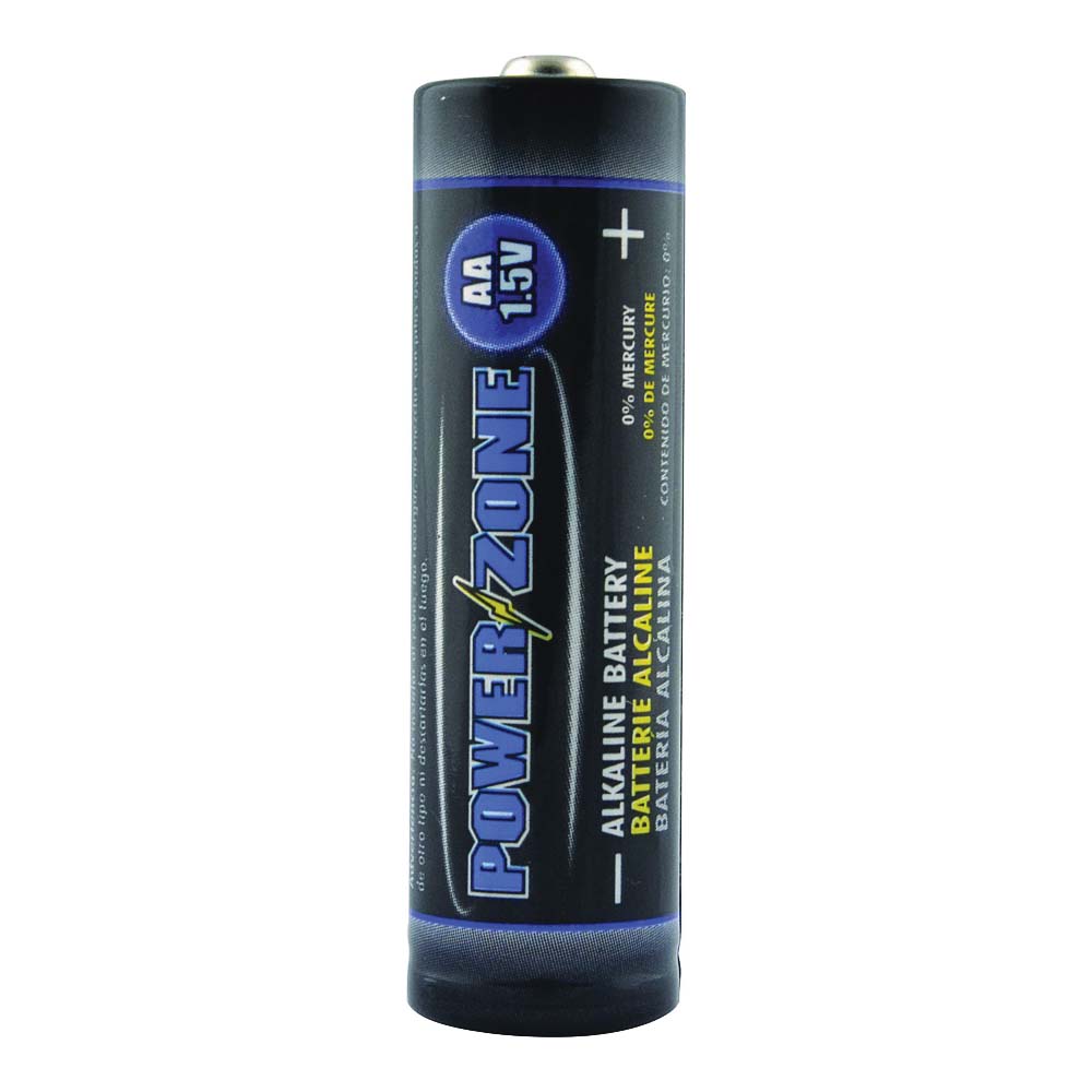 PowerZone LR6-4P-DB Battery, 1.5 V Battery, AA Battery, Alkaline, Manganese Dioxide, Potassium Hydroxide and Zinc