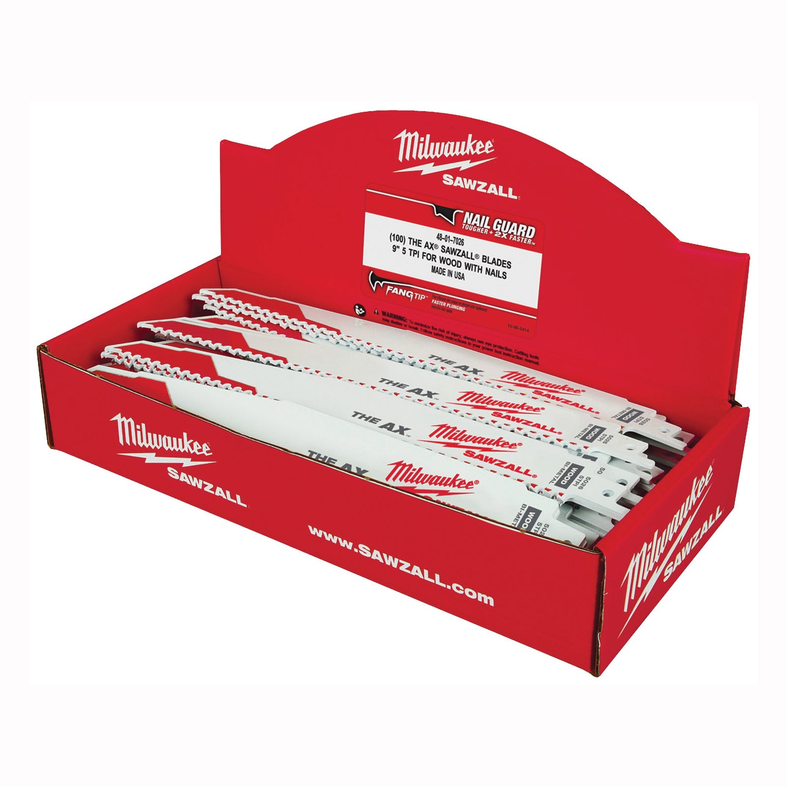 Milwaukee AX SAWZALL 48-01-7026 Reciprocating Saw Blade, 9 in L, 5 TPI, Matrix II Bi-Metal Cutting Edge