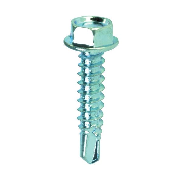 Teks 21320 Screw, #10 Thread, 3/4 in L, High-Low Thread, Hex Drive, Self-Tapping, Sharp, Type 3 Point, Steel, Zinc
