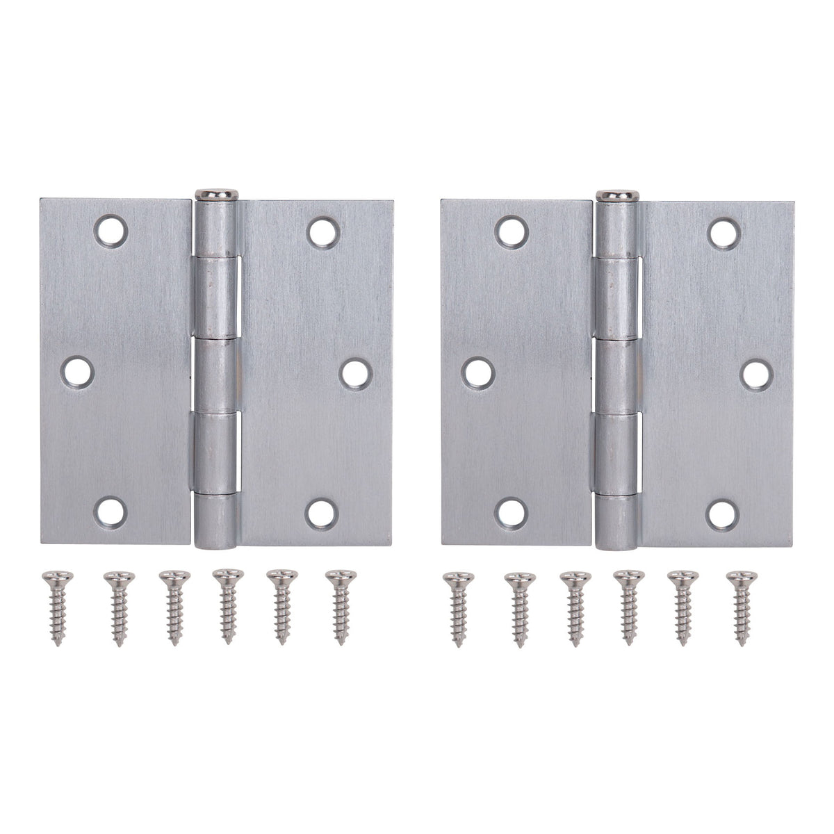 ProSource BH-202SC-PS Square Corner Door Hinge, Steel, Satin Chrome, Loose Pin, 180 deg Range of Motion