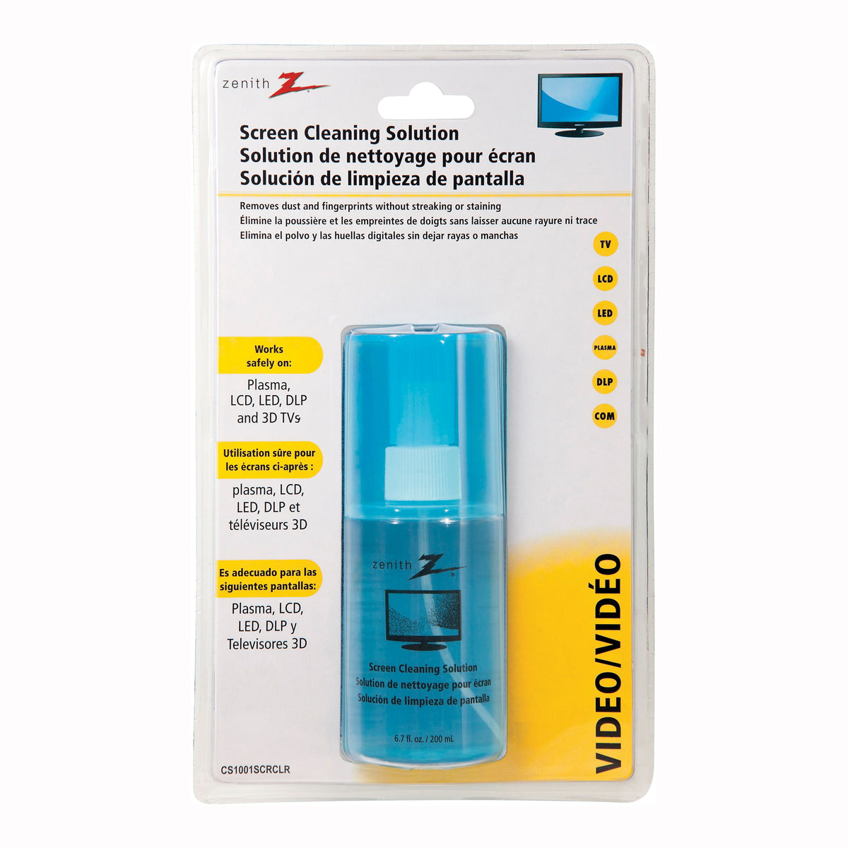 AmerTac CS1001SCRCLR Screen Cleaning Solution, 6.7 fl-oz, Liquid