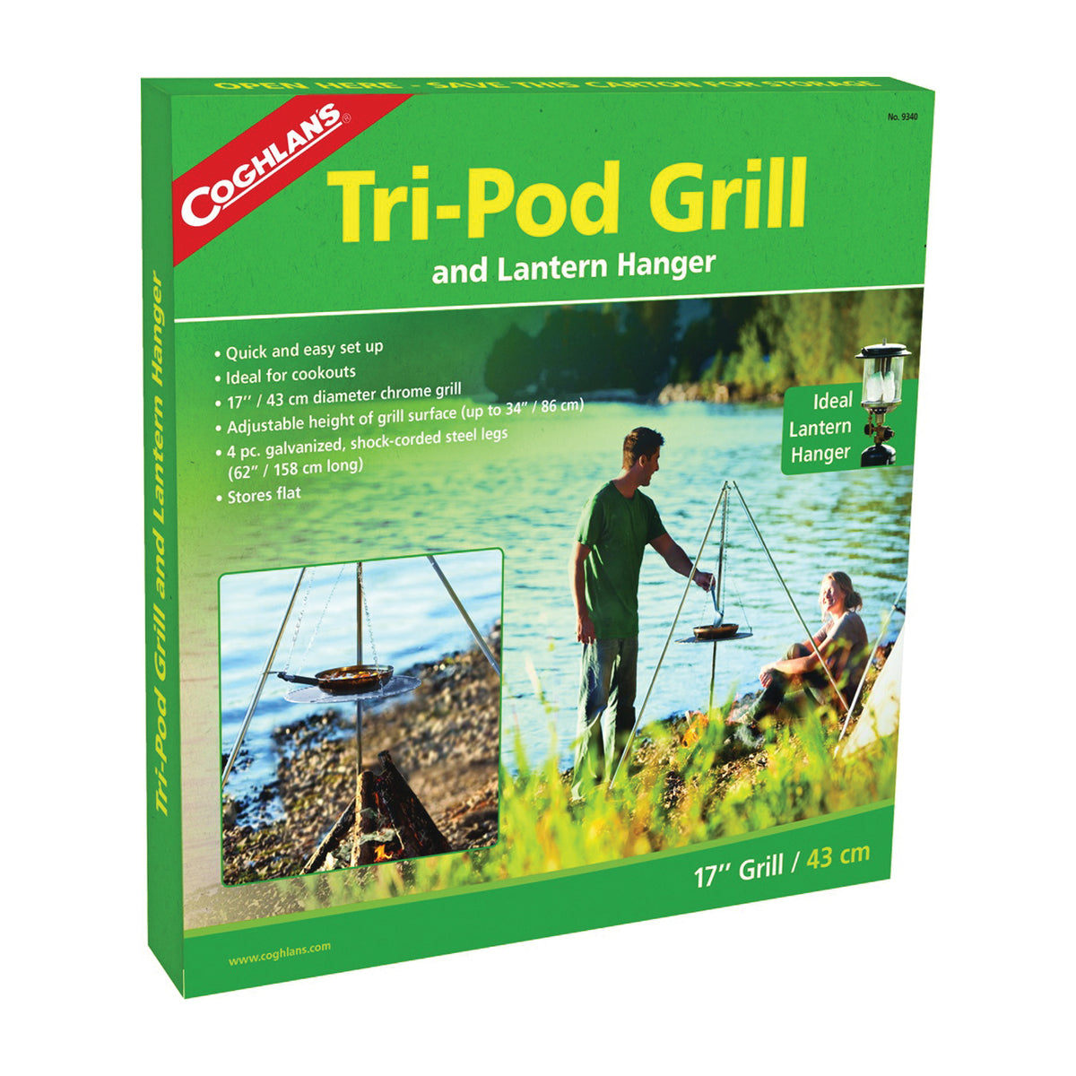 COGHLAN'S 9340 Tri-Pod Grill, Galvanized Steel