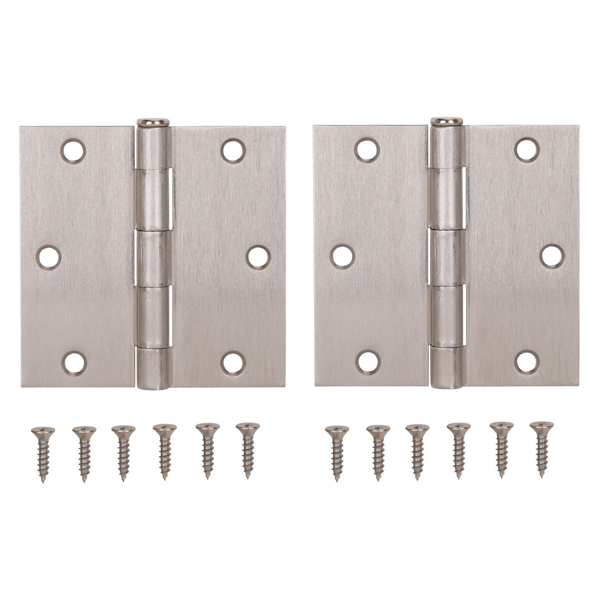 ProSource BH-202SN-PS Square Corner Door Hinge, Steel, Satin Nickel, Loose Pin, 180 deg Range of Motion